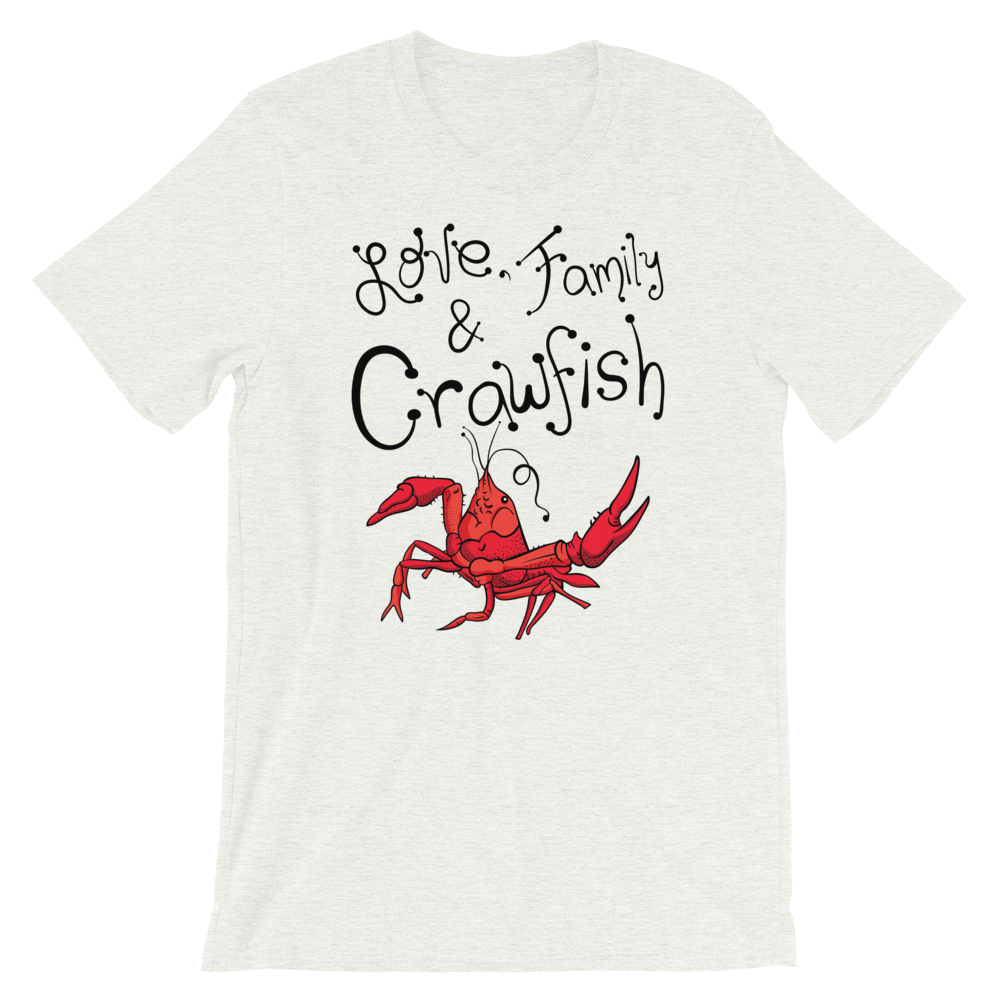 Love, Family & Crawfish Unisex T-shirt – Andrew Wilcox Art & Design