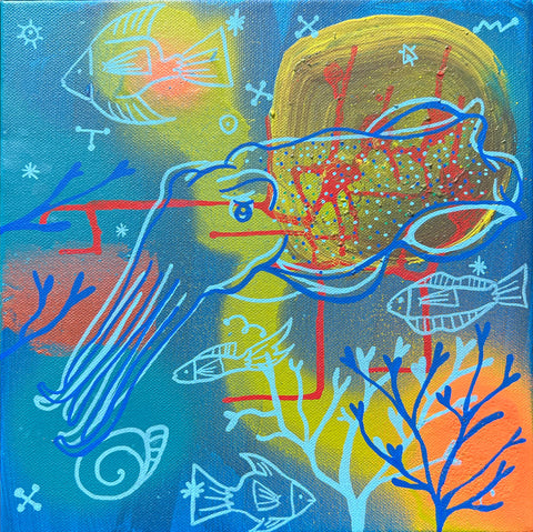 Cuttlefish Original Painting By Andrew Wilcox